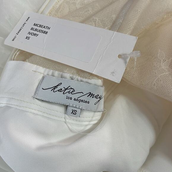 Katie May McBeath Bustier Ruffle Layered Tulle White Maxi Dress Size XS - Picture 8 of 9